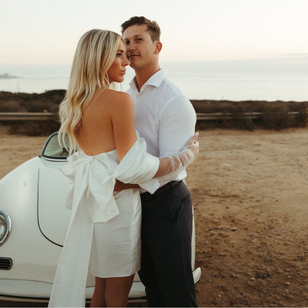 White Bow Dress! Perfect for engagement photos!